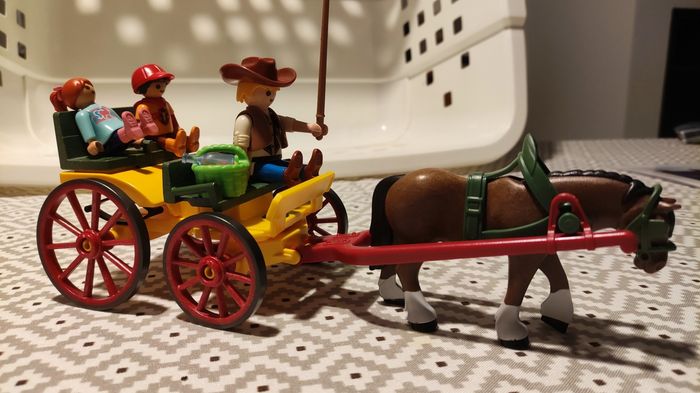 Calèche avec attelage PLAYMOBIL complet sans boîte - photo numéro 3