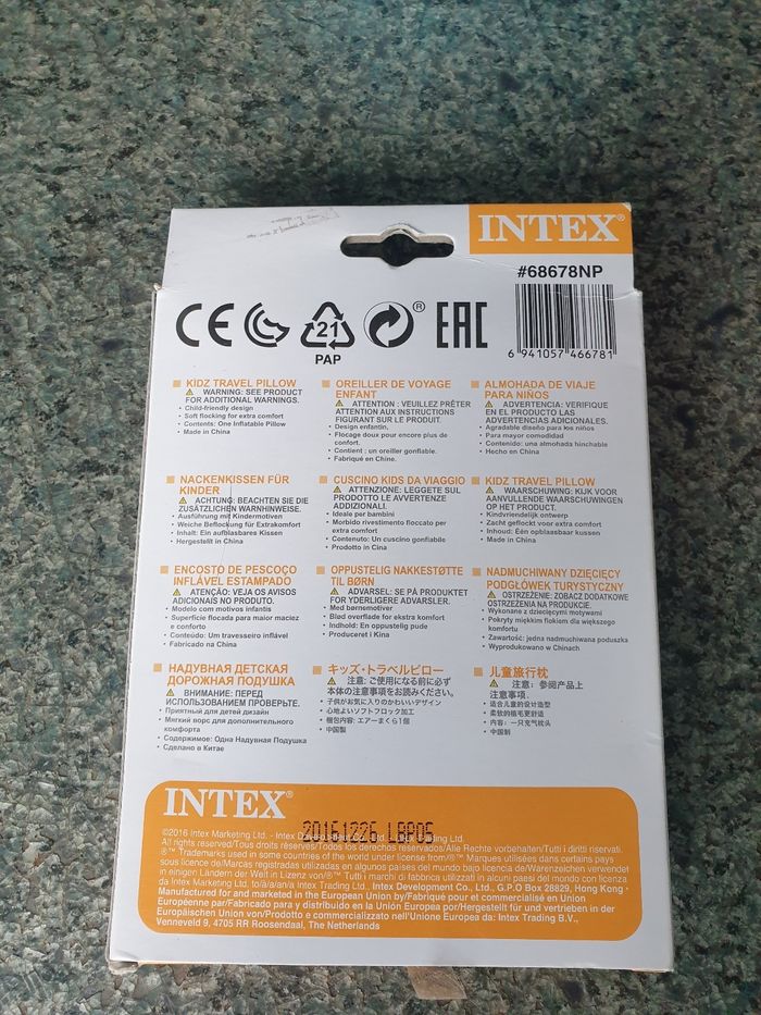 Oreiller de voyage enfant Intex vert - photo numéro 2