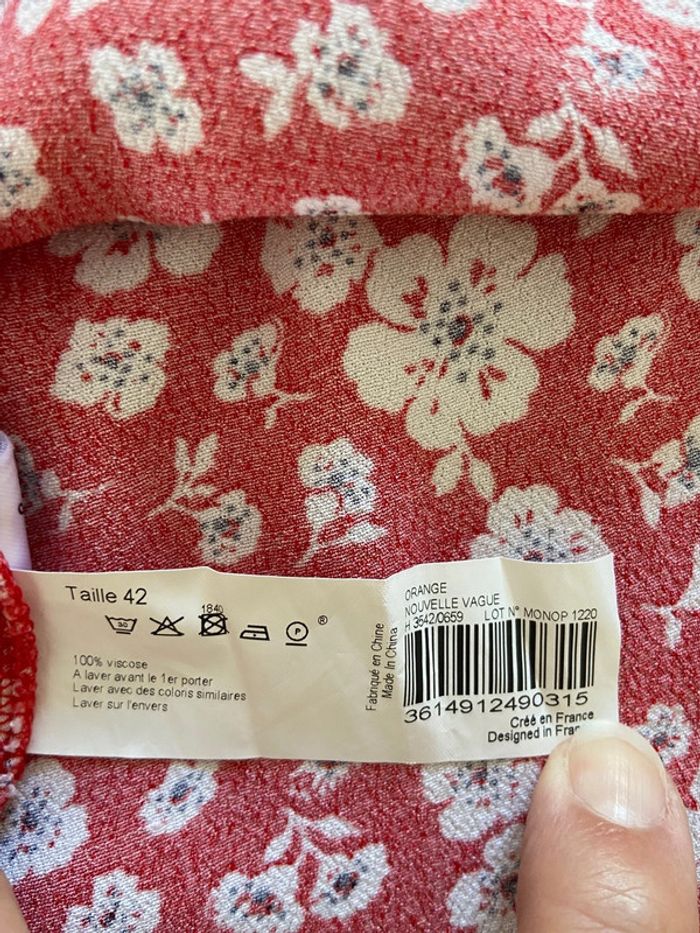 Robe d’été rouge à fleurs Monoprix taille 42 - photo numéro 17
