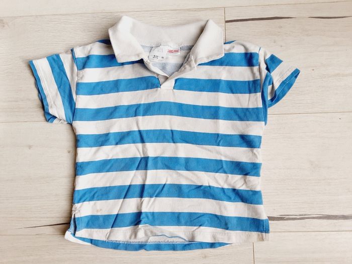 Vêtement bébé garçon tee-shirt manches courtes rayé bleu et blanc Zara 2 ans