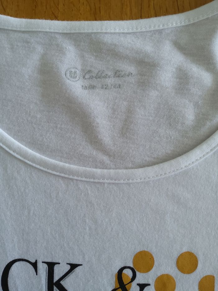 Maillot blanc ML à motifs noir et doré - photo numéro 4