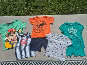 Lot été garcon 4 ans pyja short tee shirt debardeur marinière bowser