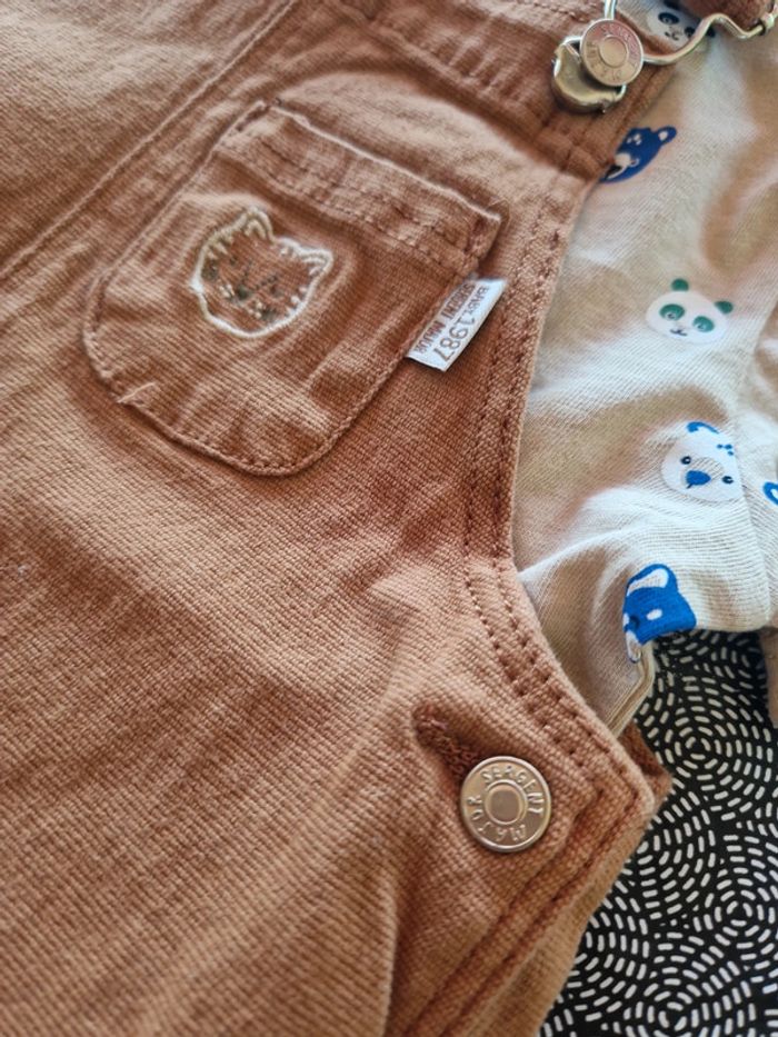 Ensemble salopette sergent major et t-shirt obaibi 2 ans neufs - photo numéro 5