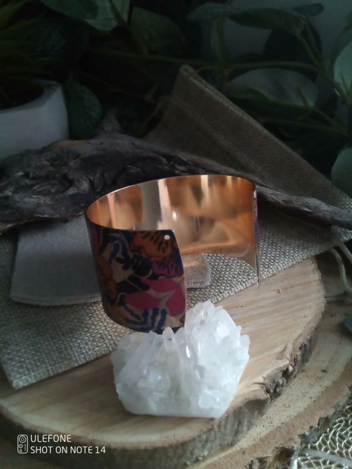 Bracelet bohème doré et fleurs - photo numéro 2