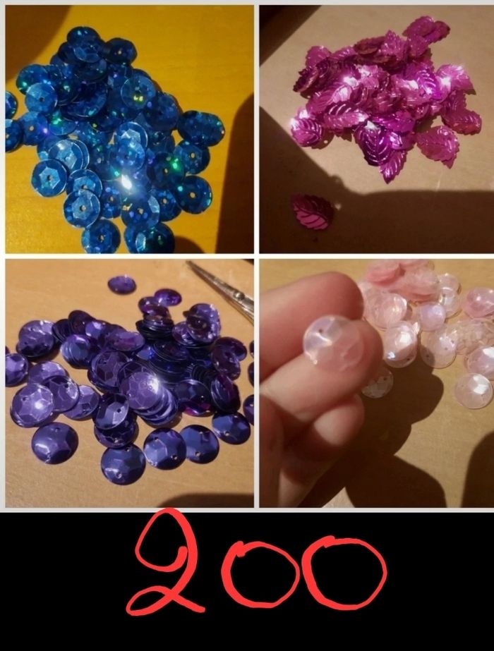 Lot 200 sequin perles différentes
