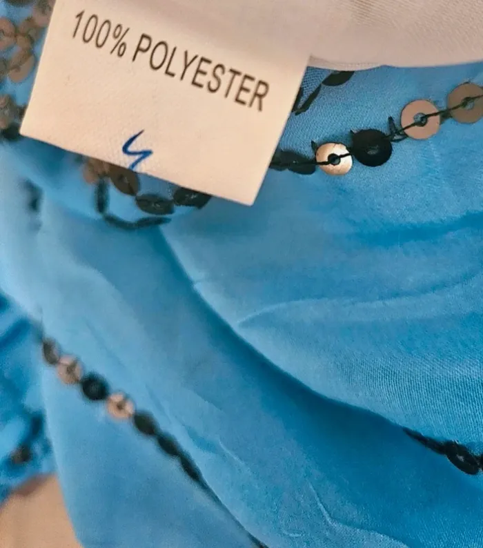 Jolie robe bleu sequins noir Iko Taille U (40/42) Neuve - photo numéro 6