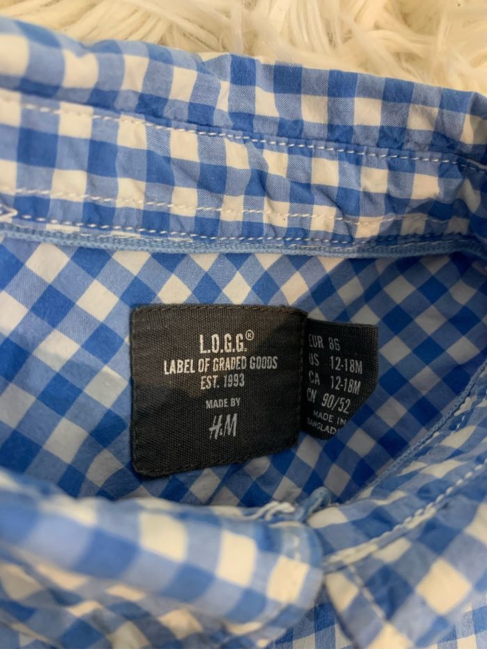 Chemise vichy / carreau blanc et bleu - photo numéro 5