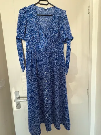 Robe longue bleue à motifs blancs – Pimkie – Taille M