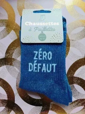 Chaussette à paillettes message