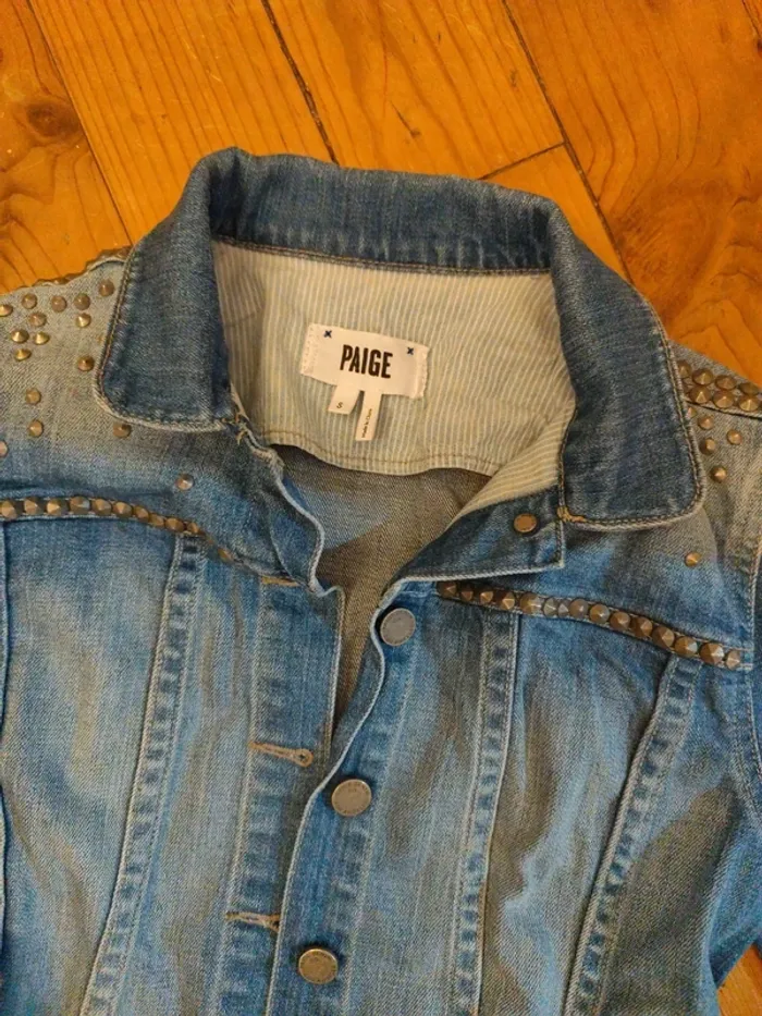 Veste en jean marque créateur Paige taille S poches - photo numéro 4