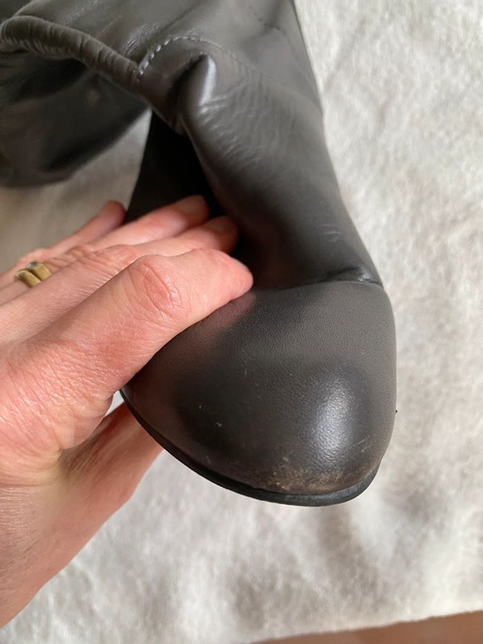 Bottes Zara en cuir grises à talon taille 37 - photo numéro 15