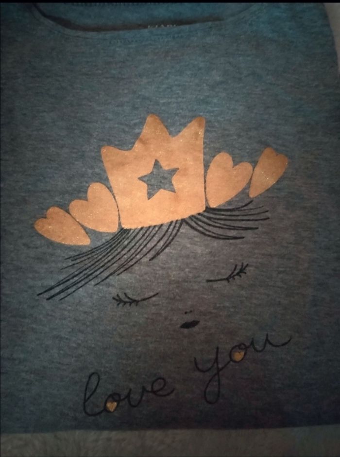 Haut manches longues "Kiabi" écriture Love You  100% coton comme neuf - photo numéro 2