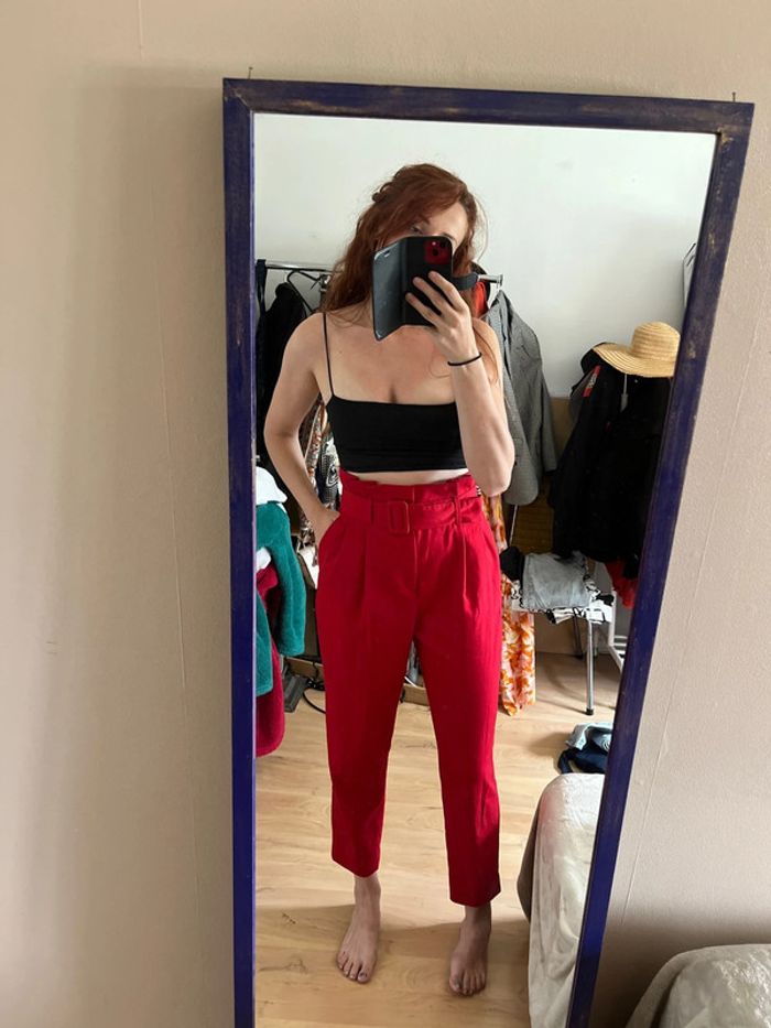 Pantalon habillé rouge