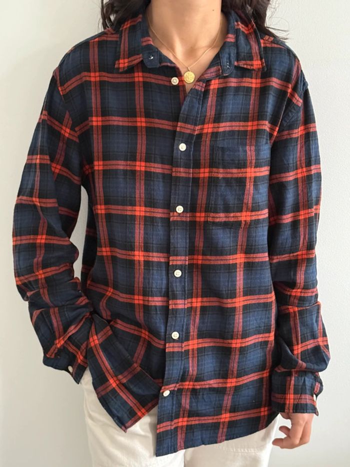 Chemise / Surchemise H & M coton flanelle taille L couleur marine & rouge