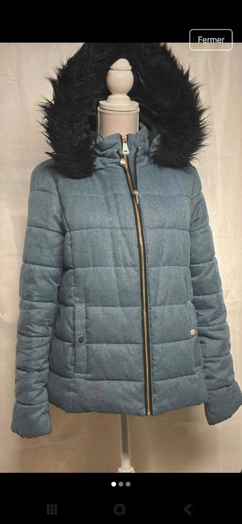Doudoune bleue, verte cache-cache t38