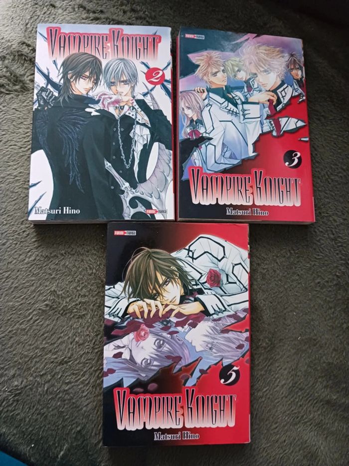 Manga shojo Vampire Knight tomes 2, 3 & 5 - Matsuri Hino 🦇🌹 - photo numéro 2