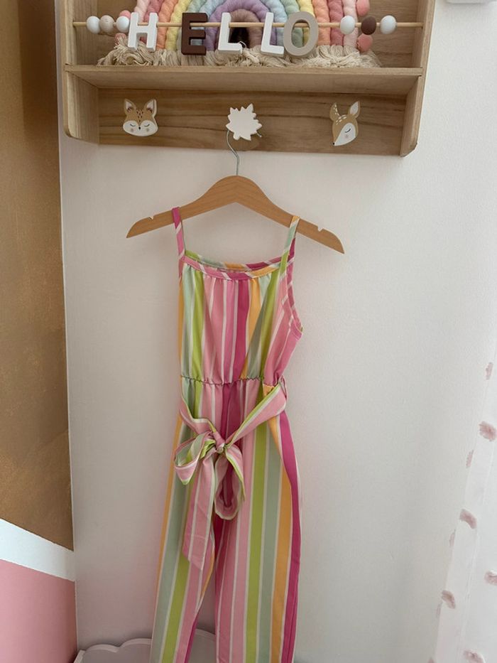 Combi pantalon rayée avec ceinture