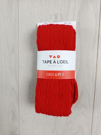 Collants rouge Tape à l'œil TAO neufs