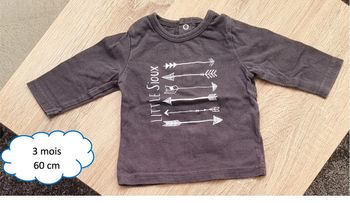 T-shirt manches longues 3 mois - 60 cm