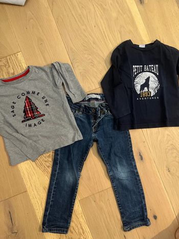 Ensemble, jean et T-shirt petit bateau, 4 ans