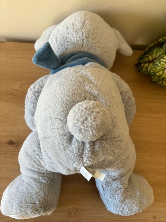 Grande peluche doudou mouton gus bleu blanc noukies 40 cm - photo numéro 3