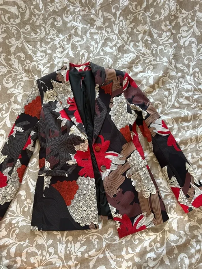 Ensemble tailleur floral impérial - Blazer M / Pantalon S coloré - photo numéro 5