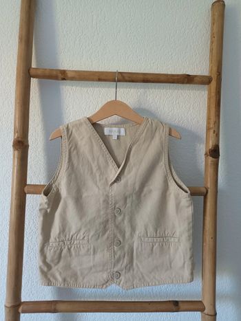 Joli gilet sans manches beige effet lin Waki 6 ans