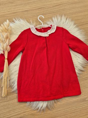 🌹 Magnifique robe molleton rouge 18 mois Kiabi