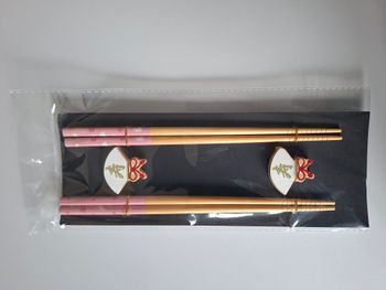 Lot 2 paires de baguettes japonaises éventail en bambou