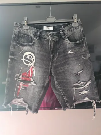 Short en jeans noir homme taille M