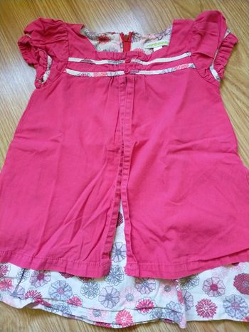 Robe rose et fleurie 24 mois