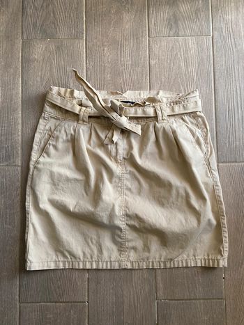 Jupe courte avec ceinture etam beige