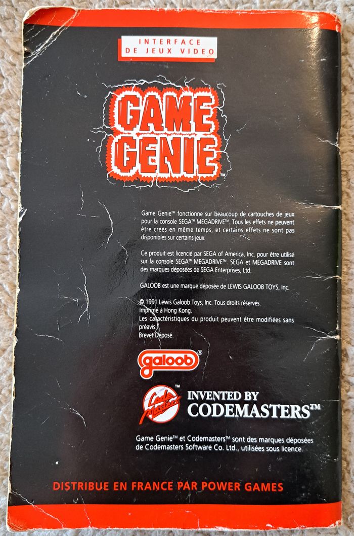 🎮 Livre de codes Game Genie Sega Megadrive MD - photo numéro 5