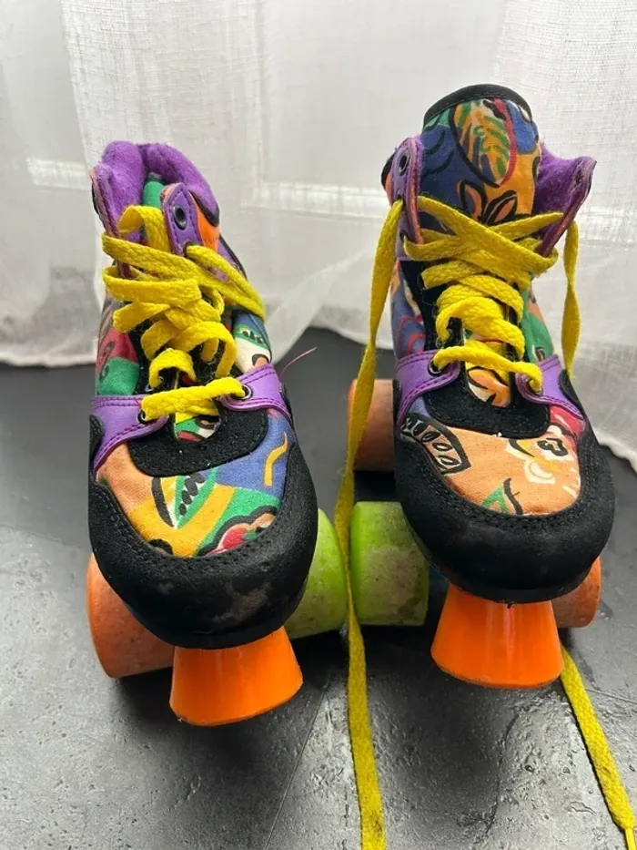 Patins à roulettes vintage colorés – semelle 21 cm - photo numéro 2