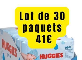 30 lingettes Huggies pure