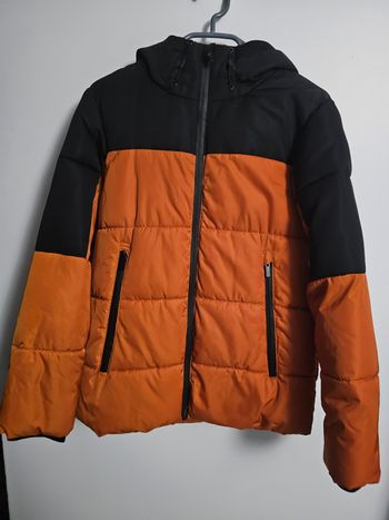 Doudoune orange et noir  12ans 13ans chaude