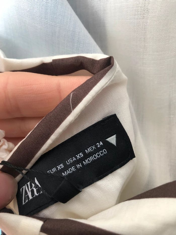 Superbe belle robe en popeline avec encolure halter dos nu Zara neuve avec étiquette taille XS - photo numéro 8