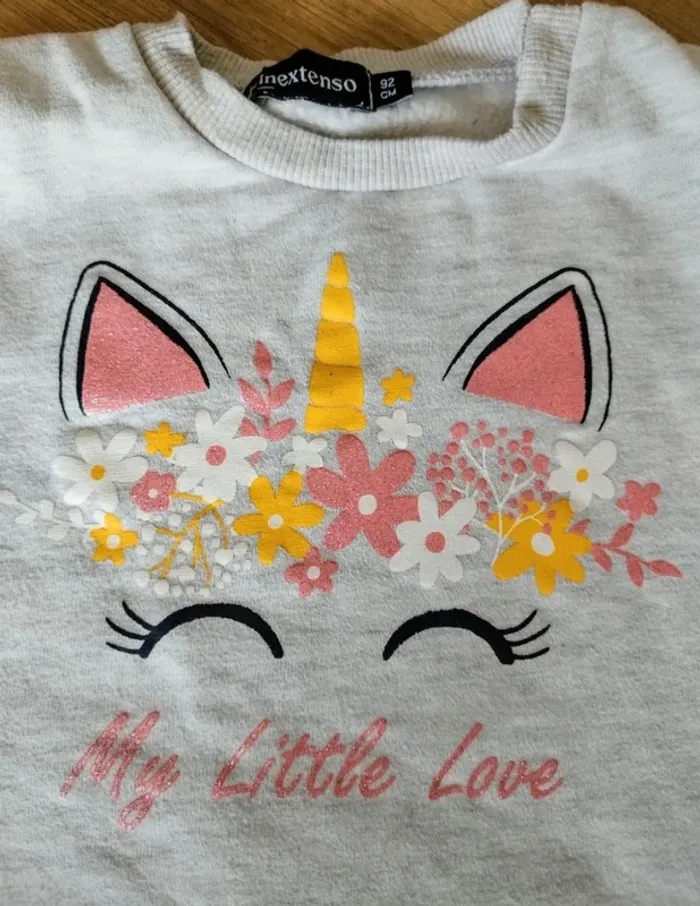 Pull gris licorne - photo numéro 4