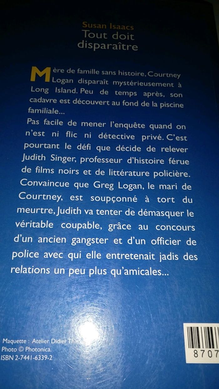 Tout doit disparaitre de Susan Isaacs - photo numéro 2