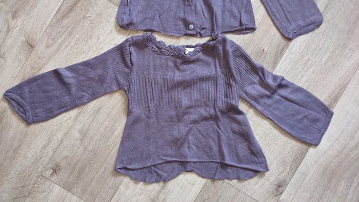 Lot de 2 gilets/pull Violet 18 Mois - photo numéro 2
