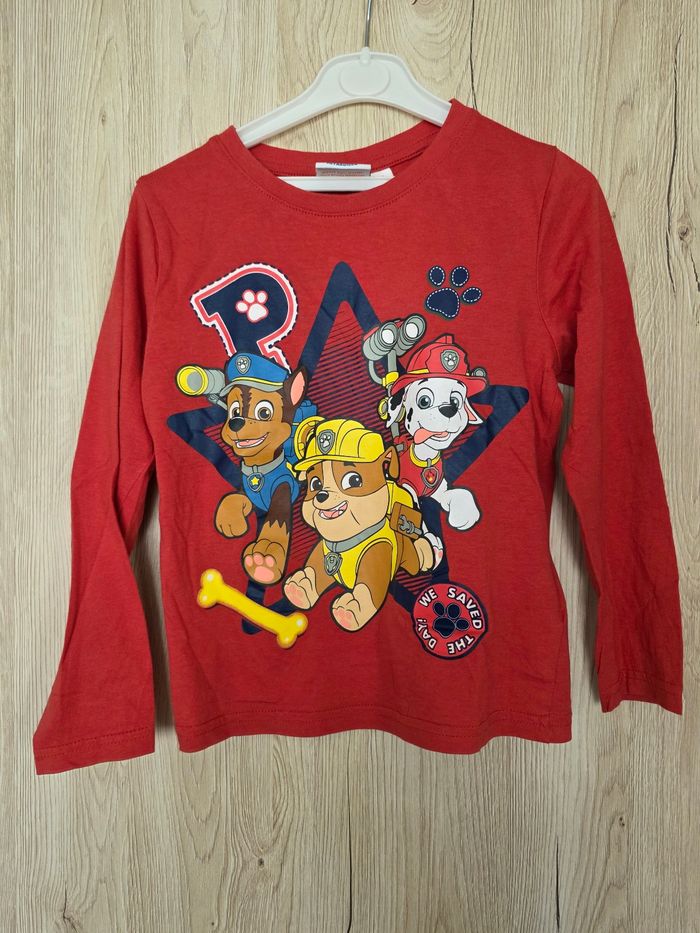 TEE-SHIRT MANCHE LONGUE PAW PATROL NICKELEDEON COMME NEUF 6ANS