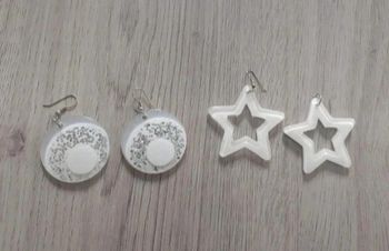 Lot boucles d oreilles résines étoiles paillettes