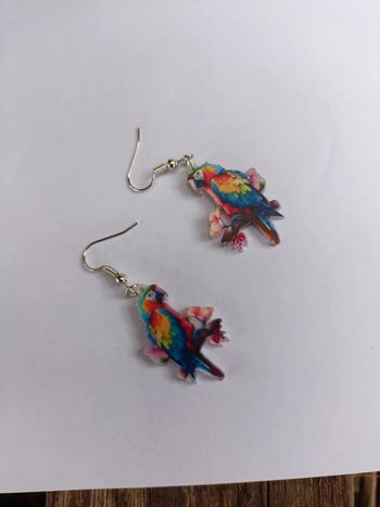 Boucles d'oreilles oiseaux perroquet