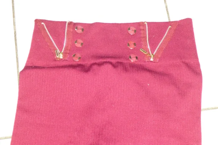 lot de 2 leggins coton côtelé bordeau et noir taille 38/40 - photo numéro 3