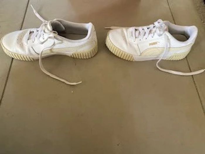 Puma Carina blanche et amande / crème taille 39 - photo numéro 7
