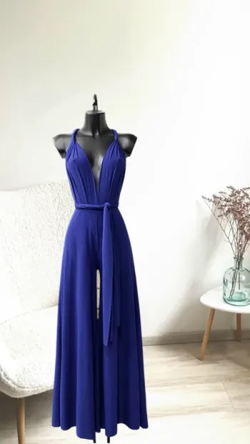 Combi bleu roi taille unique plusieurs positions