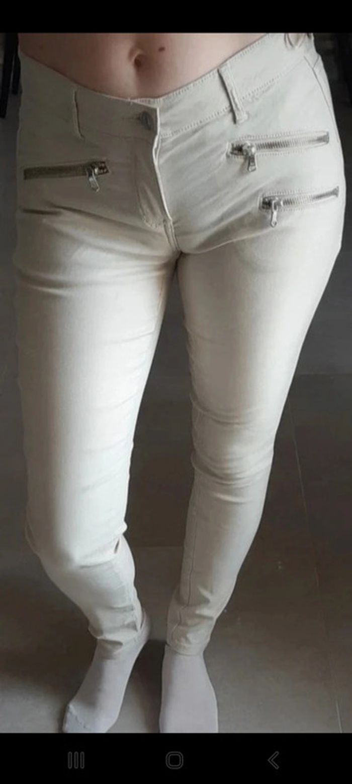 Pantalon crème Mango taille 34
