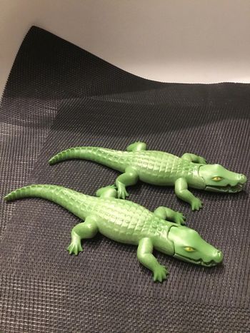 Playmobil lot 2 figurines crocodiles adultes verts alligators caïmans animaux sauvages