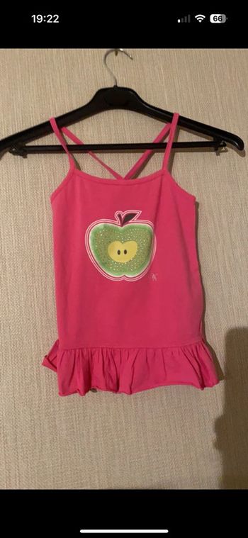 Debardeur rose orchestra 8 ans avec pomme été