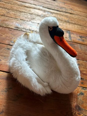 RARE Steiff peluche Cygne oiseau ancien 26cm blanc doudou vintage collection réaliste